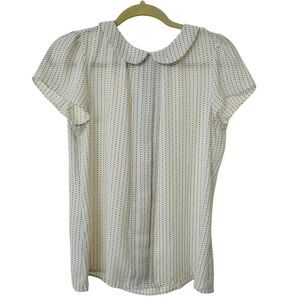 LOFT Polka‑Dot Blouse • Peter Pan Collar • Medium (M)
